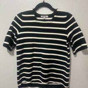 Madewell Black and Cream Striped Top
